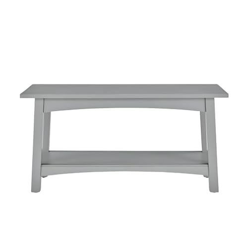 Craftsbury 36-Inch Wood Entryway Bench with Storage Shelf – Dove Gray Accent Bench for Entryway, Hallway, or Living Room – Small Space Seating with Farmhouse Charm by Alaterre Furniture - color: Grey