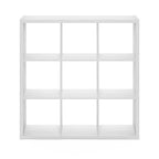Furinno Cubicle Book Shelf, 9-Cube Bookshelf, Extra Thick Frame Reversible Tall Wide Bookcase with Open Back, 14.6 x 44 x 44, for Living Room, Bedroom, Home Office, Plain White - color: Plain White, size: 9-Cube