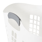 Gracious Living Laundry Basket, Easy Carry Flex Collapsible Hamper, 87.5 Liters, White - Large Plastic Clothes Storage Organizer for Home, Bathroom, and Bedroom - size: 1 Pack