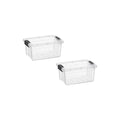 Superio Mini Storage Container Plastic Crayon Box Art Supplies and Sewing Case Stackable Clear Small Organizer for Beads, Stationery, Chalk, and Food, 1.05 Quart, 2 Pack - size: 1.05 Quarts, style: 2 Pack