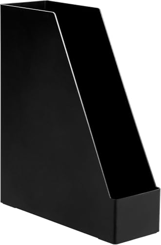Amazon Basics Plastic Desk Organizer Magazine Rack and File Holder, Black, 2-Pack - size: 2 pack