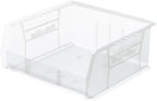 Akro-Mils 30235 AkroBins Plastic Storage Bins, Space-Saving Stackable Bins for Garage, Pantry, Craft Organization, 11" x 11" x 5", Clear, 6-Pack - color: Clear