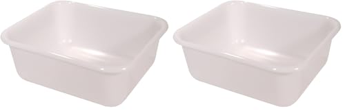 Rubbermaid Commercial Products Food Storage Box/Tote for Restaurant/Kitchen/Cafeteria, 2.75 Gallon, White (FG369000WHT) (Pack of 2) - color: White, size: 2.75 Gal (Pack of 2), style: Container