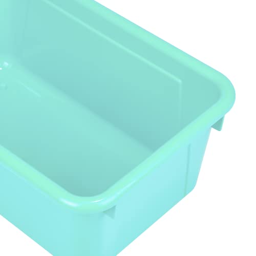 Storex Small Cubby Bins, Pack of 5, 12.2 x 7.8 x 5.1 Inches, Teal (62420U05C) - color: Teal, style: Bin Only