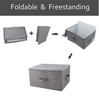 iwill CREATE PRO Folding Storage Box with Zip Lid and Handles, Rigid Storage Baskets With Linen Fabric& Plastic Board, Closet Shelf Drawers,Dark Gray, 2 pcs - color: Dark Gray