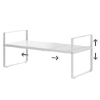 16.5-27’’L Expandable Kitchen Shelf Organizer, Stackable Shelves Organizer, Adjustable Height Pantry Spice Rack for Cabinet, Countertop, Pantry and Cupboard, White - size: 1Pack-Common-10.2''Wx(16.5-27'')Lx9.6''H-White