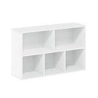 Furinno LUDER Book Shelf, 5-Cube Bookshelf, Reversible Bookcase, 9.4 x 19.5 x 31.5, Easy Assembly, for Living Room, Bedroom, Home Office, White - color: White, size: 5-Cube