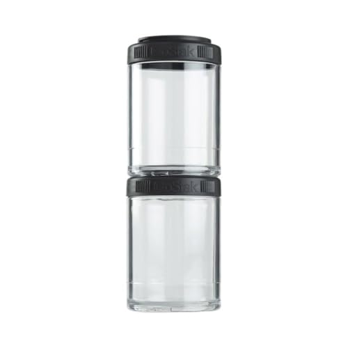 BlenderBottle GoStak Twist n' Lock Storage Jars, 150cc 2-Pak, Black - color: Black, size: 150cc (Pack of 2)