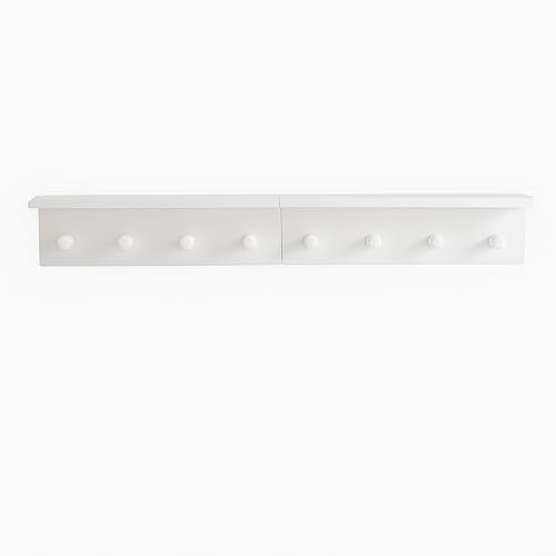 Entrance Coat Rack ，Coat Hooks, Wall-Mounted Wooden Hook Rack, Wall-Mounted Shelves are Very Suitable (White Color Finish—A-2) - style: White color finish—A-2