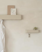 Kazai. Key Holder for Wall 'Tone' | Minimalist Key Hooks Design from Berlin | Modern Key Hanger with Metal Shelf | Key Hook Wall Mounted as Hallway Furniture | Taupe - color: Taupe