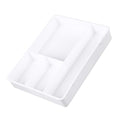 Drawer Divider Tray, Simple Appearance Desk Organizer Box ABS Plastic for Office Student Dormitory (White)