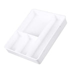 Drawer Divider Tray, Simple Appearance Desk Organizer Box ABS Plastic for Office Student Dormitory (White)