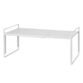 Nxconsu Cabinet Shelf Organizer Wide 10.5" Depth, Expandable Width (13.4"–24.8"), 5-Level Adjustable Height, Metal Kitchen Counter Shelf Riser Spice Rack for Cupboard Pantry Under Sink, White Non-Slip - size: Wide Depth (10.5") - 1 Pack