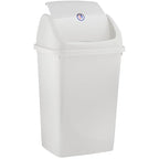 Superio Kitchen Trash Can 13 Gallon with Swing Lid, Plastic Garbage Can Outdoor and Indoor, Large 52 Qt Recycle Bin and Waste Basket for Home, Office, Garage, Patio, Restaurant (White) - size: 13 Gallon, style: 2 Pack