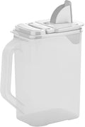 Buddeez Kitchen Pantry Container - Easy Grip Handle for Mess Free Use - Flour and Sugar Storage Made Simple - 4 Quart White Lid - size: 4 QT