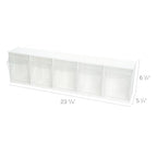 Deflecto Tilt Bins, Interlocking 5-Bins, 23" x 5" x 6.5 ", White (20503OP) - style: 5 Bins