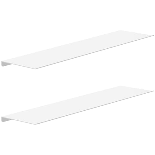 MKO 20" Floating Shelves for Wall, Long Metal Wall Mounted Shelf for Bathroom, Bedroom, Living Room, Kitchen, Display Hanging Shelves for Books/Storage/Room Decor 2 Packs, White - color: White, size: 20 IN