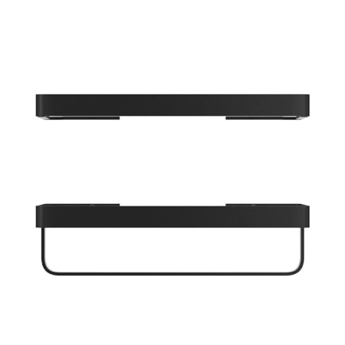 VOLPONE Bathroom Shelves Wall Mounted Glass Shelf for Floating Shelf Tempered Glass Shelves 2 Tier Bathroom Wall Organizer(Black) - color: Black(rectangular)