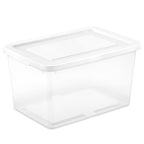 Sterilite 18 Pack Storage Boxes, Clear Plastic Stackable Containers, Lightweight Home Organizers with Snap Lids, 20 Quart, White - size: 20 Quart, style: 18 Pack