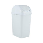 Superio Kitchen Trash Can with Swing Top Lid 9 Gallon Slim Waste Bin 37 Qt Sturdy Plastic Garbage Can Medium Recycling Bin for Office, Bathroom, Under Counter, Dorm, Bedroom (White) - size: 37 Qt., style: 1 Pack