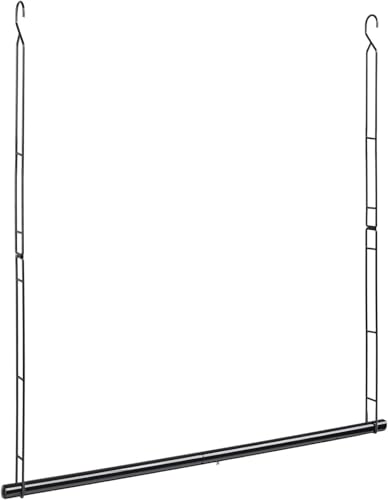 Hanging Closet Rod 31.89in, 6 Height Adjustable Closet Hanging Organizer, Heavy Duty Closet Extender Hanging Rod, Space Saving Clothes Hanging Bar Closet Poles for Hanging Clothes,Black