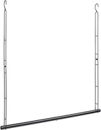 Hanging Closet Rod 31.89in, 6 Height Adjustable Closet Hanging Organizer, Heavy Duty Closet Extender Hanging Rod, Space Saving Clothes Hanging Bar Closet Poles for Hanging Clothes,Black