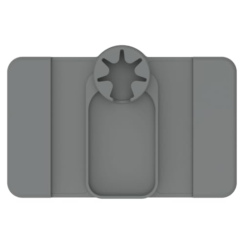 Sofa Armrest Organizer Tray with Cup Holder and Side Pockets, Non-Slip Silicone Caddy for Drinks Remote Control Phone Snacks, Living Room Couch Arm Storage(Grey) - color: Grey