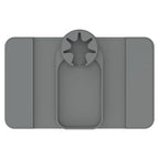 Sofa Armrest Organizer Tray with Cup Holder and Side Pockets, Non-Slip Silicone Caddy for Drinks Remote Control Phone Snacks, Living Room Couch Arm Storage(Grey) - color: Grey