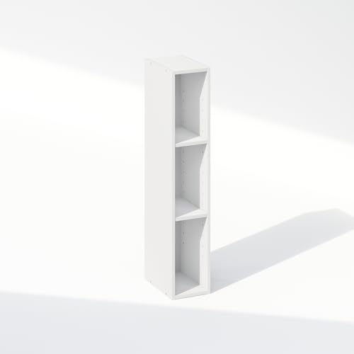 Furinno Reed 3-Tier Closet Organizers and Storage, Closet Organizer, Open Shelf Closet Storage, for Wardrobe, Bedroom, Living Room, 6-Inch Width, White - color: White, size: 3-Tier; 5.9" W