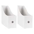 Limitliho 2 Pack White Magazine Holde, Vertical Book Bins for Classroom and Library Use, 10.6'' ×10.2'' ×3.5'' Inch Vertical File Folder Box - color: White, size: 2 Pack