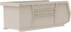 Akro-Mils 30224 AkroBins Plastic Storage Bins, Space-Saving Stackable Bins for Garage, Pantry, Craft Organization, 11" L x 4" W x 4" H, Stone, 12-Pack - color: Stone