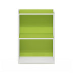 Furinno Luder Bookcase / Book / Storage, Green/White, 2-Tier - color: White/Green, size: 2-Tier, 9 x 16 x 21