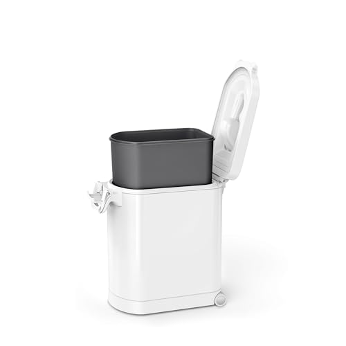 simplehuman 25 Liter, 27 lb / 12.2 kg Medium Pet Food Storage Container for Dog Food, Cat Food, and Bird Feed, White - color: White, size: Medium