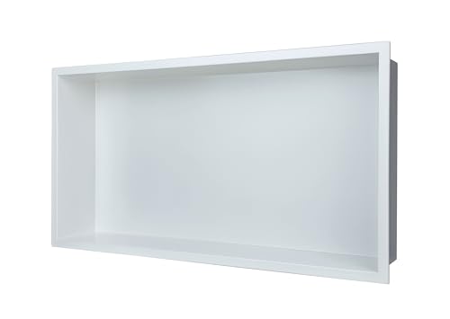 24"x12" Shower Niche Insert Tile Ready ，Stainless Steel Recessed Shower Caddy ，Bathroom remodel，Matte White （ 24 x 12 in） - color: White, size: 12 * 24 in