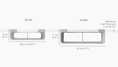 Joseph Joseph CupboardStore Under Shelf Storage Film, Foil and Bag Organizer, for Larger Rolls and Boxes, Fits Kitchen Units Over 13 in Wide, Large (Pack of 4) - size: Large (Pack of 4)