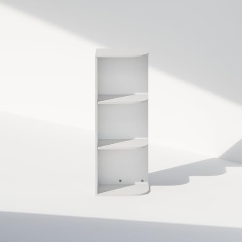 Furinno Reed Corner Shelf, 3-Tier Corner Bookshelf, Book Shelf, Corner Shelves, Storage Rack, for Organization and Storage, Home Office, Living Room, White - color: White, size: 3-Tier Corner