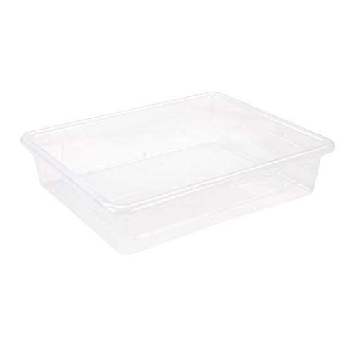 Storex Letter Size Deep Storage Tray – Organizer Bin for Classroom, Office and Home, Transparent, 5-Pack (62566U05C)