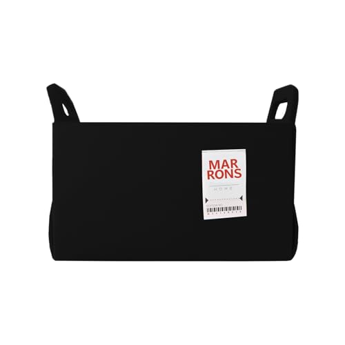 Collapsible Felt BLACK Storage Bin Medium 11"x7.1"x7.1" – Foldable Basket with Handles for Closet, Toy Storage, Laundry Room Organization, Decorative Storage Bins for Shelves, Cube Storage - color: BLACK, size: MEDIUM