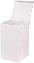 Simple Houseware Foldable Laundry Hamper Basket with Lid, White - color: White