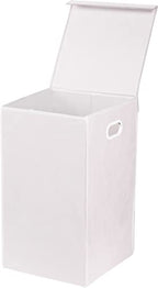 Simple Houseware Foldable Laundry Hamper Basket with Lid, White - color: White