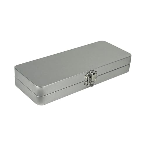 1Pc Rectangle Tin Storage Box With Lock, Portable Flip-Top Container For Nail Gel Solid Pigment Watercolor Palette, Pencil & Art Tool Organizer Case