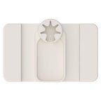 Sofa Armrest Organizer Tray with Cup Holder and Side Pockets, Non-Slip Silicone Caddy for Drinks Remote Control Phone Snacks, Living Room Couch Arm Storage(White) - color: White