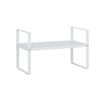 Expandable Cabinet Shelf Organizer Rack, Stackable Kitchen Counter Storage Shelves Stand, Adjustable Height Pantry Shelf Spice Rack(White-1 Pack, 8.7" D x 15.4-26.8" W x 9.8" H) - color: White-1 Pack
