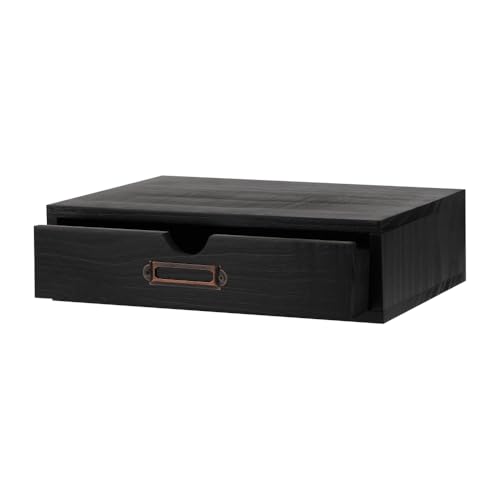 Wooden Storage Box Apothecary Drawers Vintage Wooden Drawers Wood Desktop Organizer with Drawers Countertop Drawers Library Card Catalog Cabinet Apothecary Cabinet（BLACK） - color: BLACK01