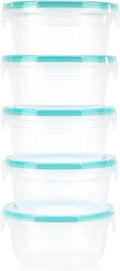 Snapware Plastic Total Solutions (5-Pack, 3.8 Cup) Food Storage Containers Set, Airtight & Leakproof Plastic Locking BPA-Free Lids, Freezer Dishwasher Microwave Safe - size: 5 Pack, style: 3.8 Cup