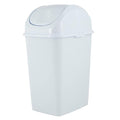 Superio Mini Desktop Trash Can with Swing Top Lid Portable Plastic Garbage Can for Countertop, Desktop, Make up Vanity, Bathroom, Car, Under Sink, Dorm, Compact Waste Bin 5 L, 1.25 Gal. (White) - size: 1.25 Gallon, style: 1 Pack