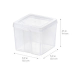 IRIS USA Vertical Plastic Flip Top Storage Containers Bins with Lids for Pantry, Home, Office, Organization, Small, Stackable Hinged Organizer with Latches, Clear, 10 Pack - size: Small - 10 Pack