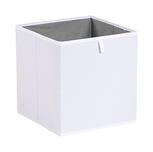 Amazon Basics Collapsible Closet Organizer Cube Storage Bins, Space-Saving Storage Baskets for Shelves, White, 10.5x10.5x11", 6-Pack - color: White, size: 10.5x10.5x11"