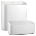 Picowe Magnetic Laundry Storage, 2 Pack Lint Holder Bin for Laundry Room, Space-Saving Trash Container Hanging on Dryer, Washer or Wall Mount Trash Bin (Gray White) - size: L+ M - White