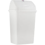 Superio Kitchen Trash Can 13 Gallon with Swing Lid, Plastic Tall Garbage Can Outdoor and Indoor, Large 52 Qt Recycle Bin and Waste Basket for Home, Office, Garage, Patio, Restaurant (White) - size: 13 Gallon, style: 1 Pack